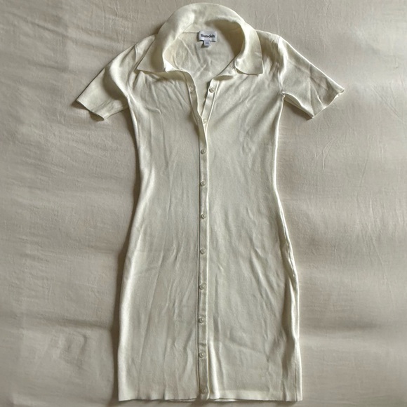 Aritzia Cece Cream Button-Up Collared Dress 2XS - Picture 1 of 7